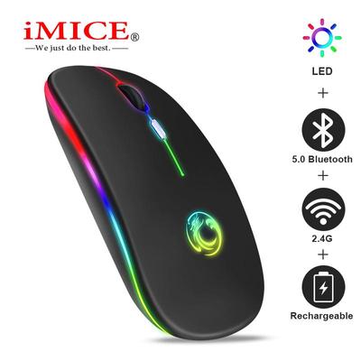 iMICE עכבר אלחוטי Bluetooth RGB נטען עכבר אלחוטי מחשב שקט Mause LED עם תאורה אחורית עכבר גיימינג ארגונומי למחשב נייד