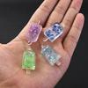 Artworks Handicrafts Glow-in-Dark Resin Ice Cream Pendant Transparent Simulation Keychain DIY Craft Decor Accessories