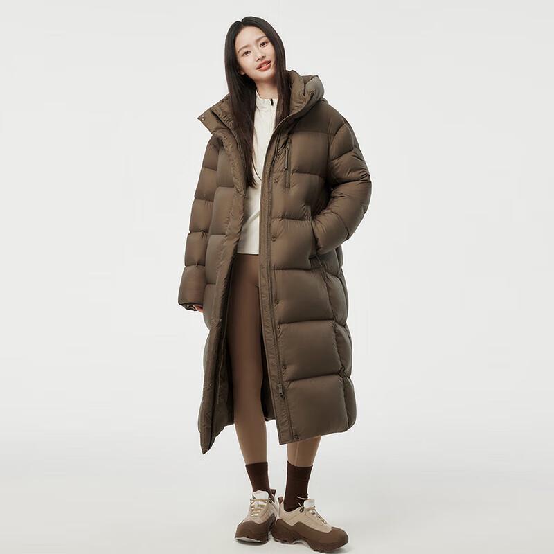 Tamboer Women's Long Hooded 90% Down Puffer Jacket