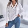 V Neck Women Winter Autumn Casual Long Sleeve Knit Sweater