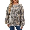 New Autumn and Winter Maple Leaf Print Round Neck Sweatshirt Pullover Hoodie Long Sleeve Women's Clothing