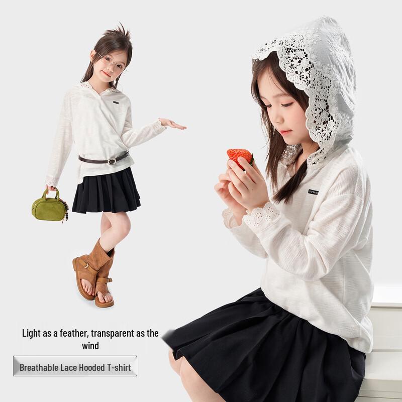 Tutuxiaoxiang Girls  Cotton Long Sleeve Hooded T-Shirt 130