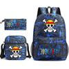 One Piece Anime Backpack Kids School Use Large Capacity Oxford Fabric Dual Shoulder Bag With Padded Straps