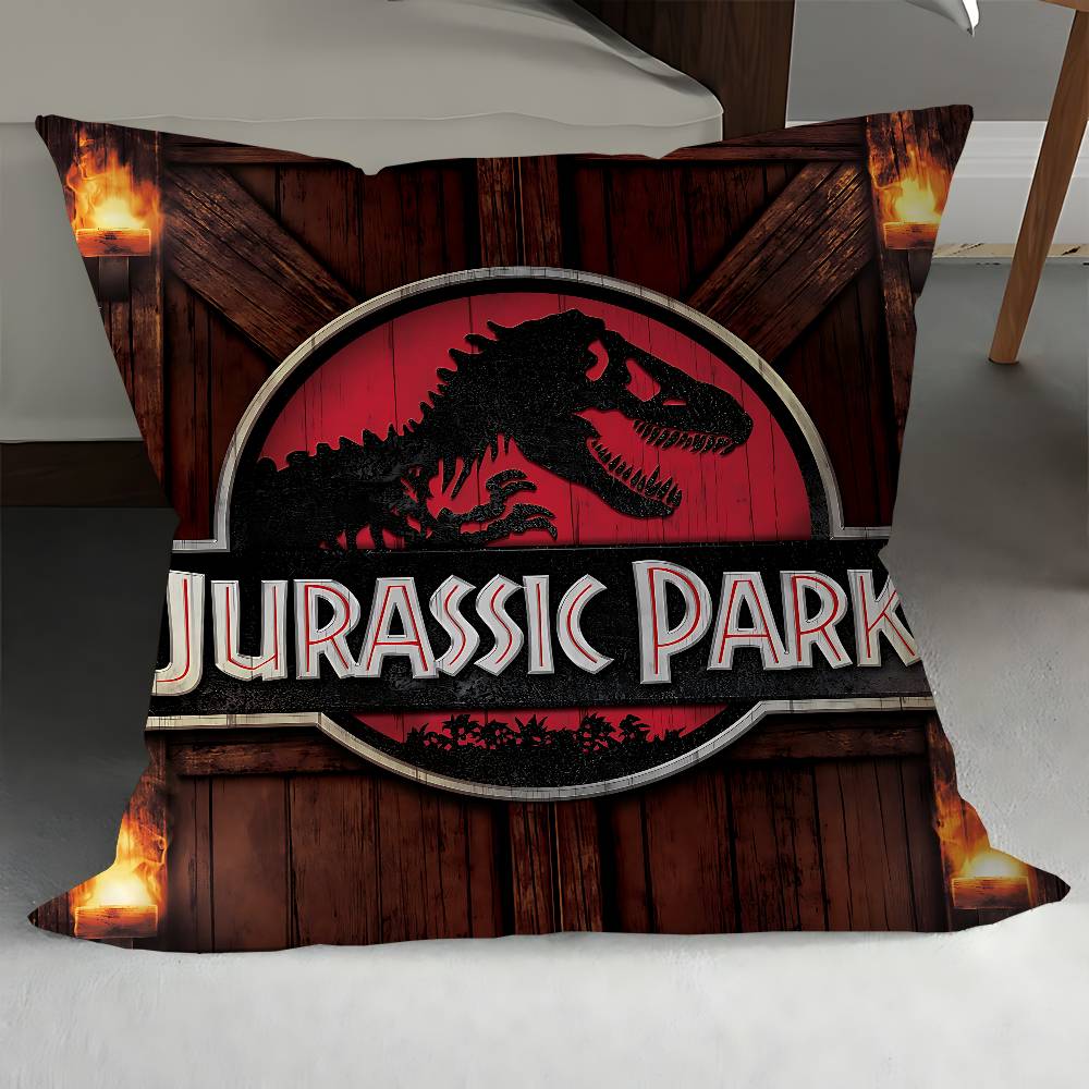 J-Юрский П-Парк Логотип Офисная Подушка Наволочка Автомобильная Подушка Чехол45X45СМ Поясничная Наволочка Диванная Наволочка 12x12Inch