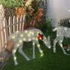Christmas Decoration Metal Family Deer Christmas Decor Iron Art LED Lighted Christmas Lighted Reindeer for Yard Patio Lawn Decor