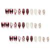 30 Pieces Holiday Press On nail Red White Striped Snowflake Design ABS Artificial nail Easy Application