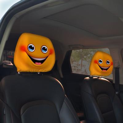 Housse de coussin imprimée voiture Housse universelle élastique Housse de tête amusante universelle