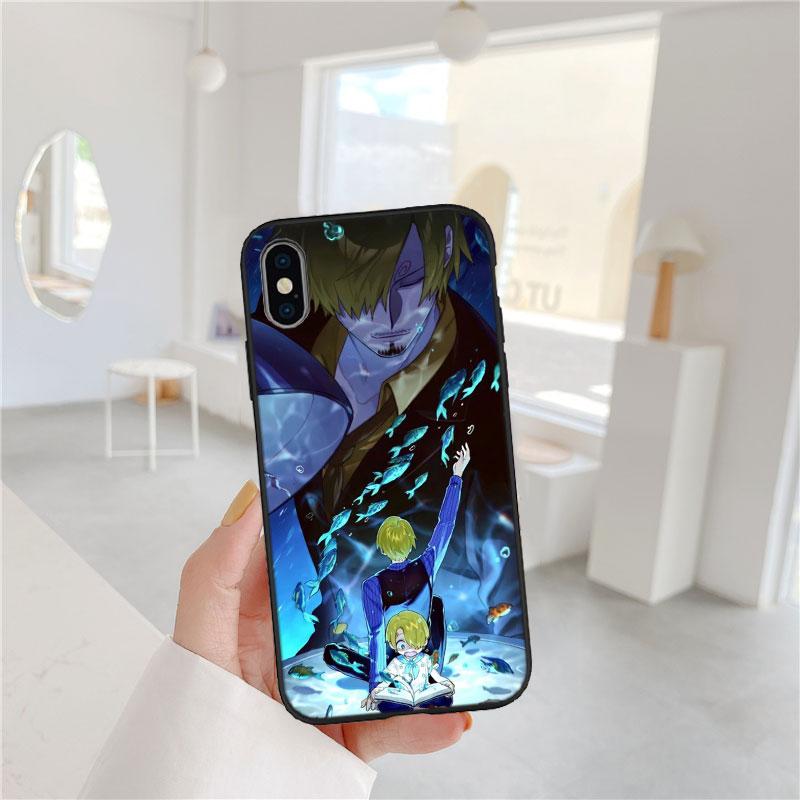 FM43 One Piece Sanji Soft Shell Phone Case for iPhone 16 15 14 13 12 Pro Max Plus Mini