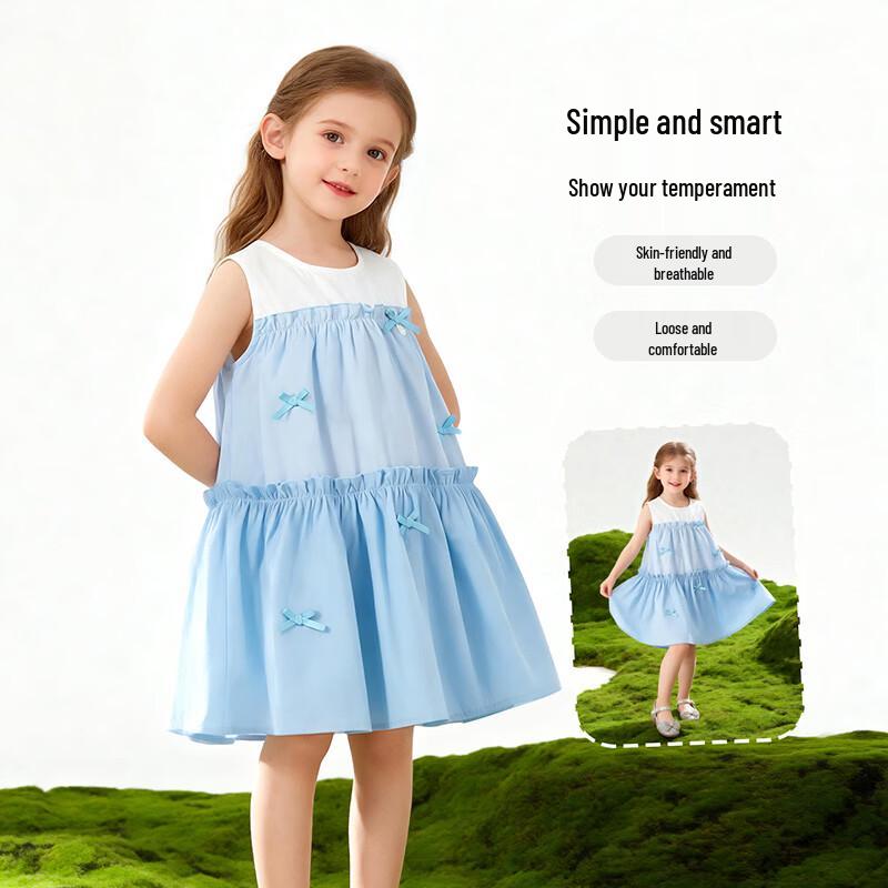 Disney Girls' Summer Sleeveless Cotton Princess Dress
