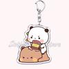 Cute Bubu Dudu Love Keychains Couple Bear Panda Acrylic Keyring for Accessories Bag Pendant Key Chain Jewelry Fans Lovers Gifts