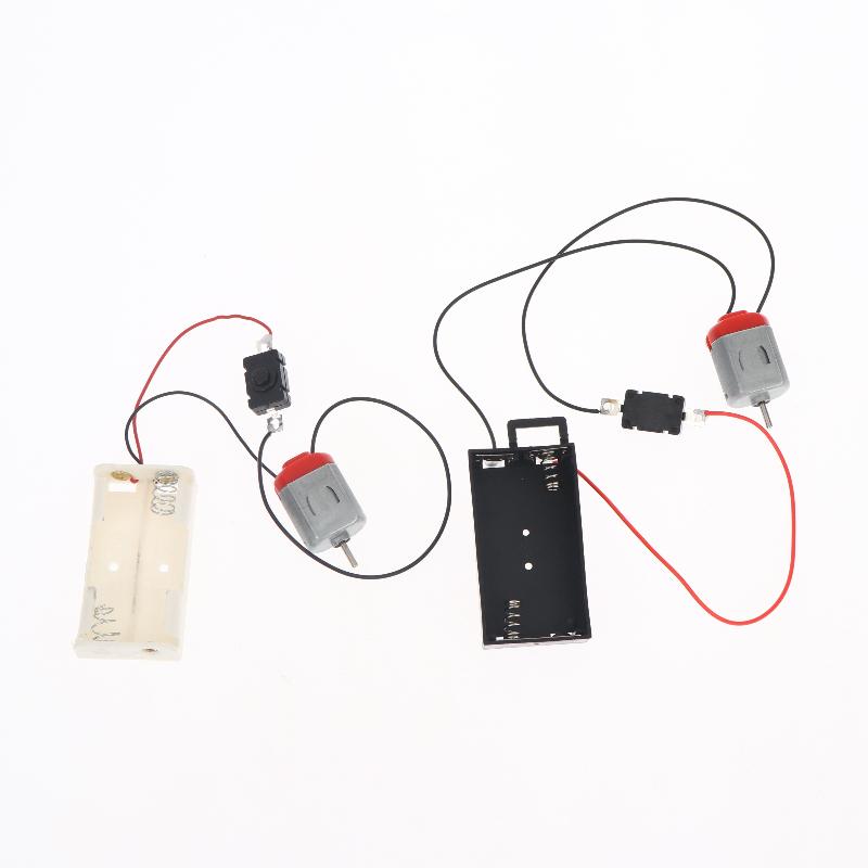 Mini Diy Electronic Motor Circuit Models Kit Black White 130 Motor Kit With 2Xaa Battery Storage Case And Switch 16500 Rpm