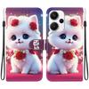 Handgefertigte PU-Leder-Klapphülle für Xiaomi Redmi Note 13 Pro+/ Note 13 Pro Plus 5G Rutschfeste Stoßfeste Hülle mit Handschlaufe & Herz/Rose Katze Designs