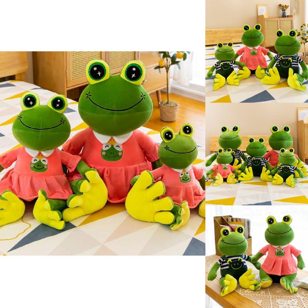 Cute Cartoon Frog Plush Toy Soft Crystal Velvet Stuffed Animal Gift For Kids 30cm 40cm 50cm