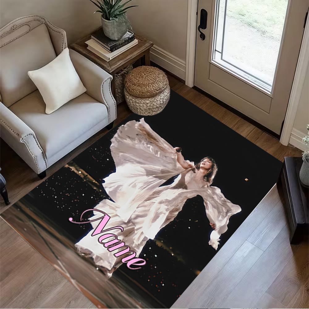 Night Sky Personalized Name Area Rug Perfect for Balcony Outdoor Living Rooms Playrooms Anti-slip Rug Anime Office Decor Spiritual Gift