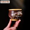 180ml Handmade Yixing Purple Clay Teacup Painted Plum Blossom Master Cup Personal Engraved Section Clay Tea Cup Zisha Teaware