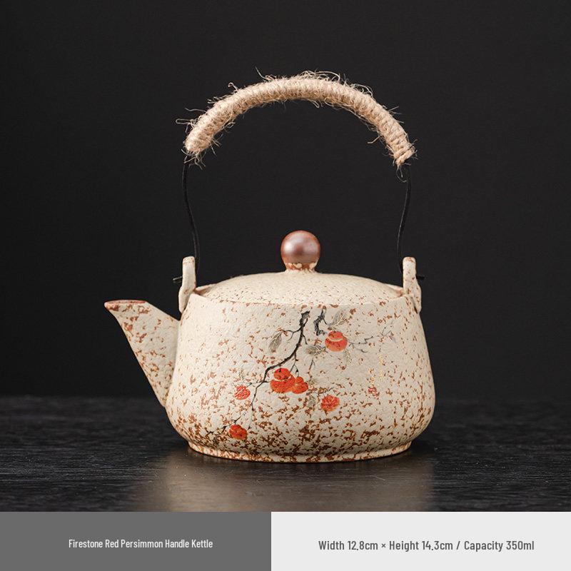 Luxurious Flint Red Xishi Gaiwan Tea Set with Handle, Lid, Filter Net, and Gong Dao Bei for Kung Fu Tea Ceremony