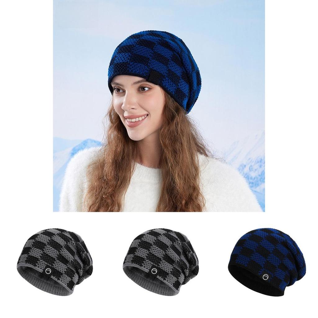 Winter Knit Cap For Women Men Fleece Lined Casual For Outdoor Use
