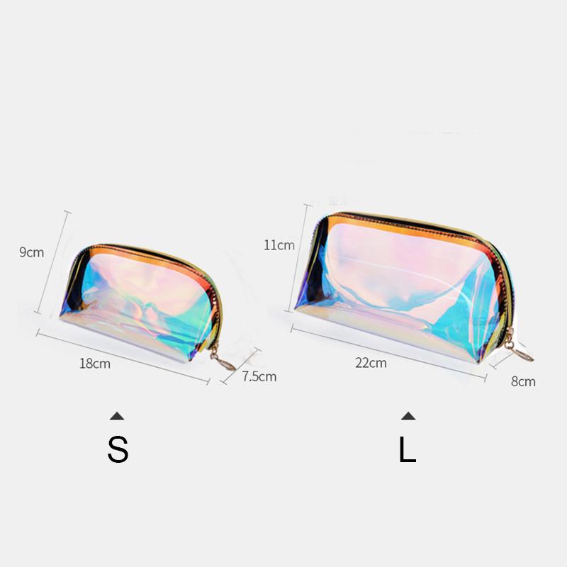 Laser-Hologramm-Muschel-Kosmetiktasche aus TPU/PVC mit Diamantreißverschluss und großem Fassungsvermögen