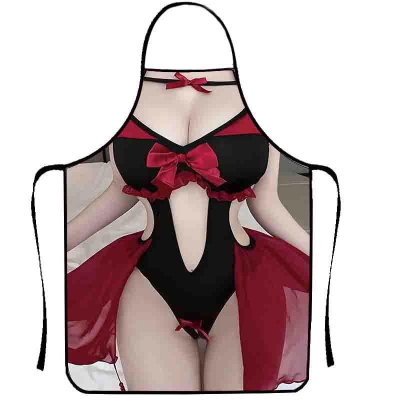 1pc Cooking Apron Funny Kitchen Stain-proof For Women Aprons Man BBQ Cleaning Sexy Women's