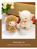 Brown Curly Sheep Plush Toy - Wool Doll for Girls' Birthday Gift