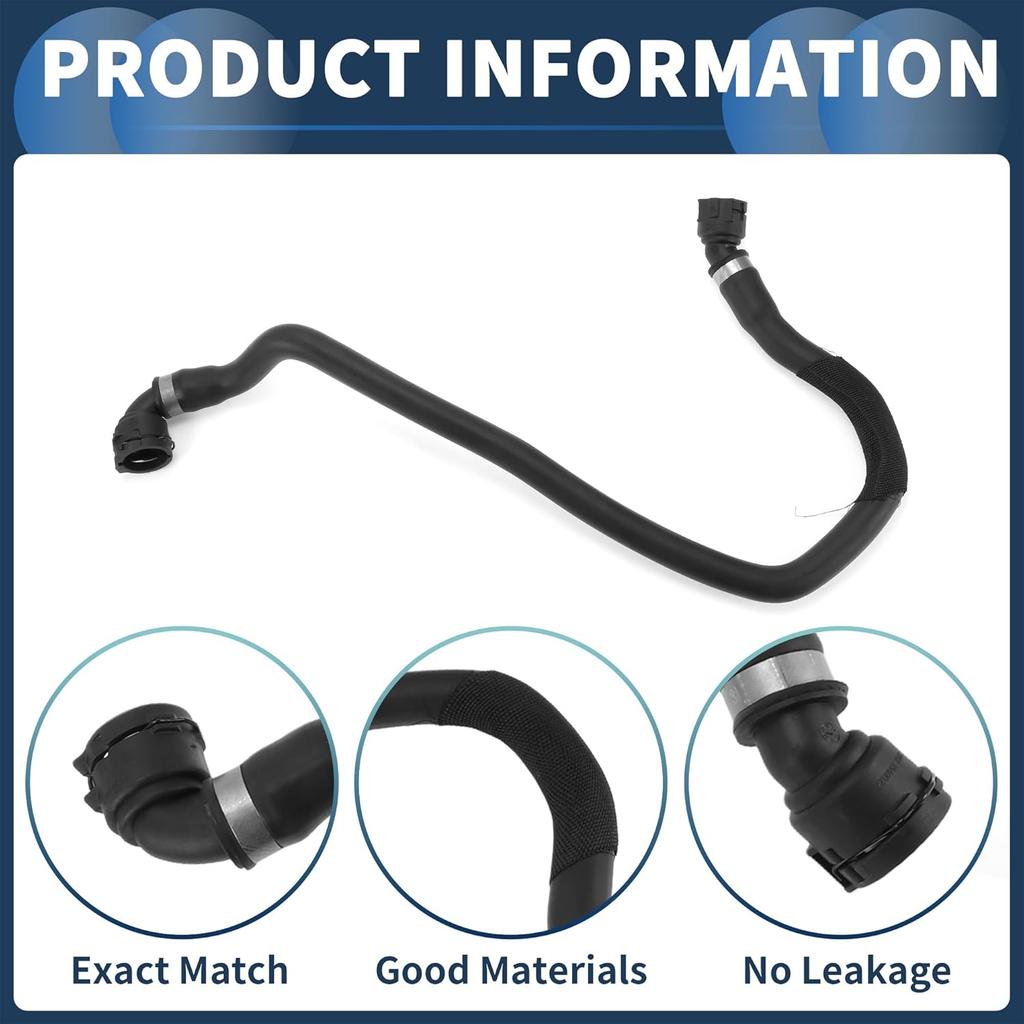 Radiator Hose Heater Hose No.17123422785 for BMW X3 2007-2010 3.0L L6 Black Rubber 1 Pc Coolant Pipe Good Sealing