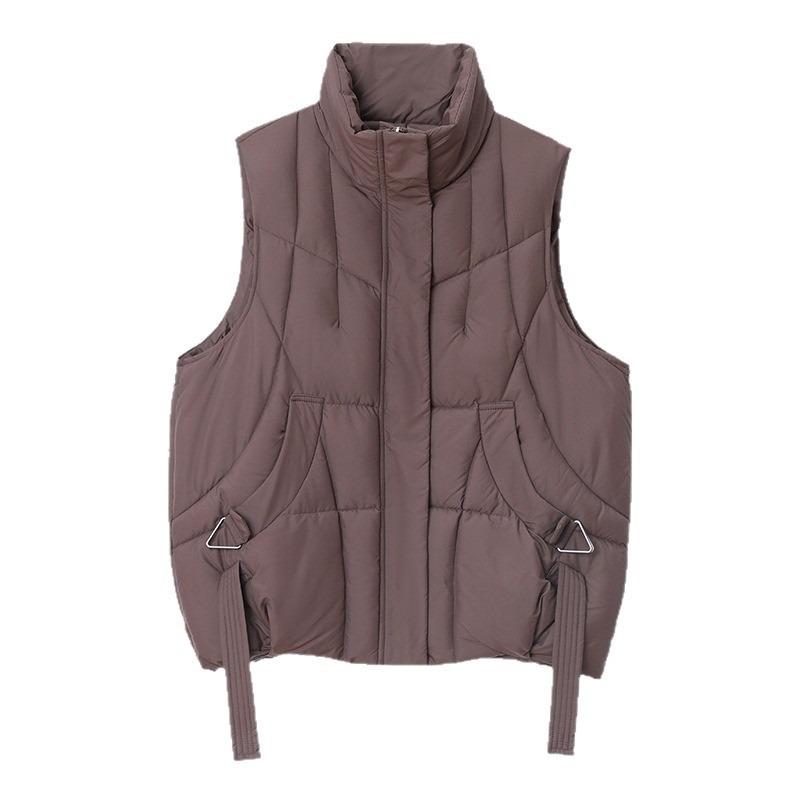 Cotton vest short women's autumn and winter new loose and thin temperament stand-up collar versatile cotton vest