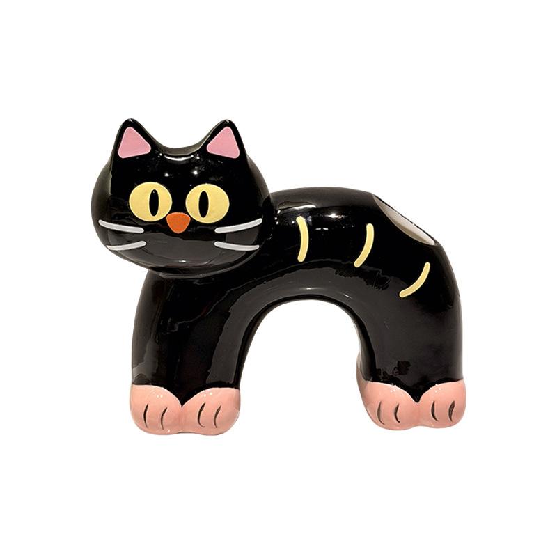 

Black Cat Toothbrush Holder, High-value Bathroom Storage Rack, Couple Toothpaste Organizer, Wash Stand Shelf with Base