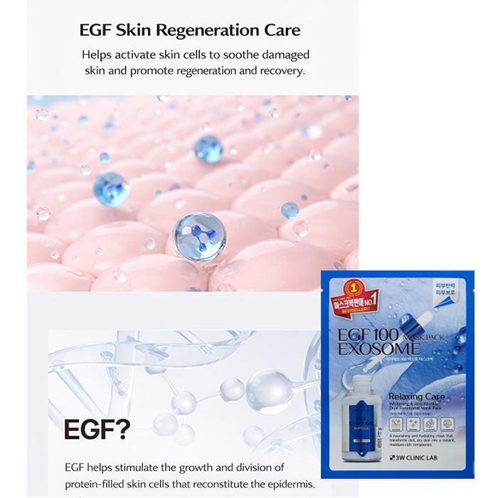 3W CLINIC Sheet Mask Pack ( PDRN, Whitening, CICA & Hyaluronic, EGF 100 Exosome, Collagen & Retinol) (16 Options)