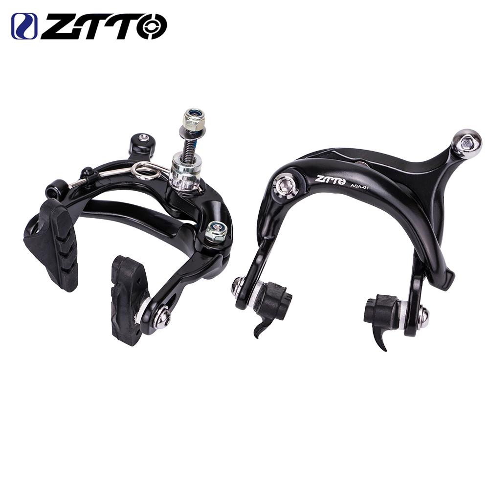 ZTTO Bike Brake Caliper Brake Lever Set Line PullingAluminum Alloy C Brake Shoes Caliper For Folding Bike Cycling Bicycle