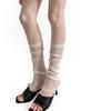 Womens Ruffled Trimmed Knee Length Socks Soft Acrylic Fabric Ribbed Knitted Thin Sheer Leg Warmers Covers For Daily Outfits