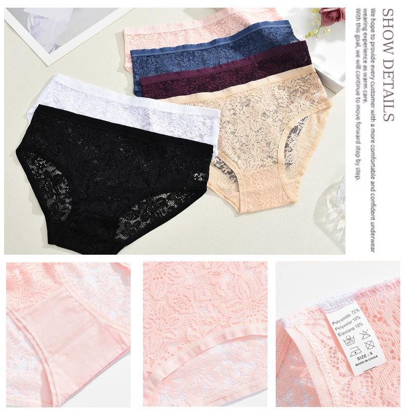 1 ks Sexy Květinová Krajka Kostice Podprsenky Kalhotky Sety Vystřihávané Průsvitné Romantické Spodní prádlo Spodní prádlo Sexy Dámské Kalhotky S-XL