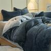 Thickened autumn and winter solid color double-parcel milk fleece warm quilt cover
