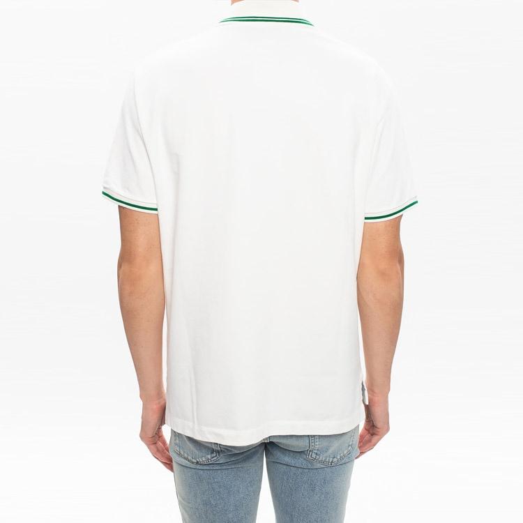 Gucci-Embellished Webbing And Interlocking GG Cotton Short-Sleeved Polo Shirt For Men White Men's 628339-XJCQR-9061