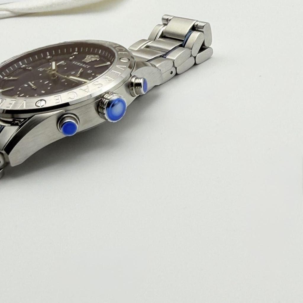 Used Good Condition VERSACE Versace Versace V-Chrono VEHB00519 Blue Date Chronograph Working Item Quartz Men's Watch Finest Medusa