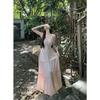Pink French Lace Patchwork Camisole Dress - Summer Fairy Style