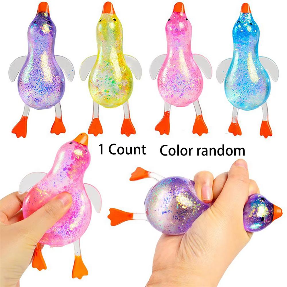 

Maltose Colorful Aurora Duck Squeeze Toy Soft Cute Animal Stress Relief Decompression Stretch Toy For Adults And Children Gift