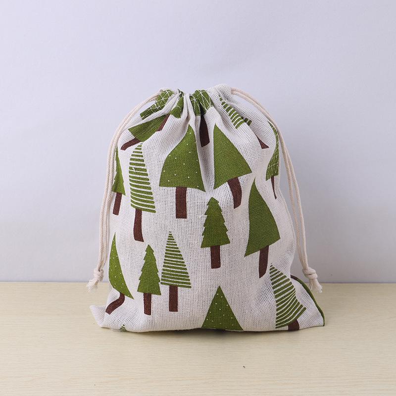 1pc Cute Cartoon Cotton Drawstring Shopping Bag Eco Reusable Folding Grocery Cloth Underwear Case Travel Home Storage Bag New