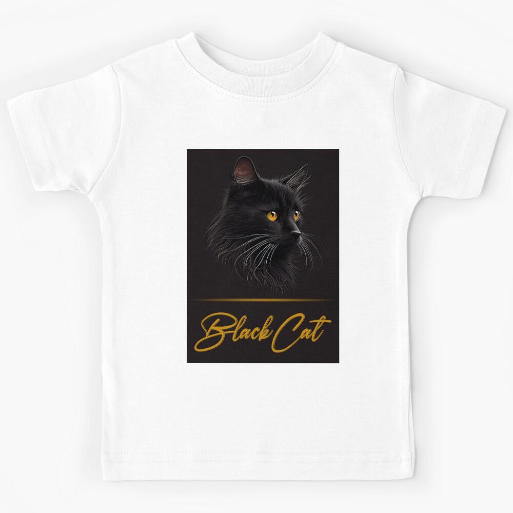 Black Cat Portrait Kids T-Shirt 150