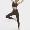 Nike Zenvy Series Solid Color Quick-Dry High-Waist Cropped Leggings Women Bottoms Brown DQ6016-227