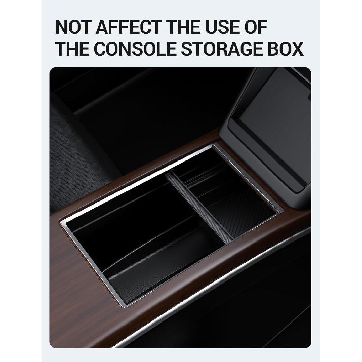 BASENOR -2026 Tesla Model S Model X Lower Center Console Organizer Tray, ert Compartment Under Cupholder Interior Accessories Storage, Fit Model