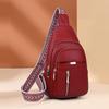 PU Leather Bohemian Chest Bag Solid Color Women's Handbag Unisex Crossbody Backpack  Hiking
