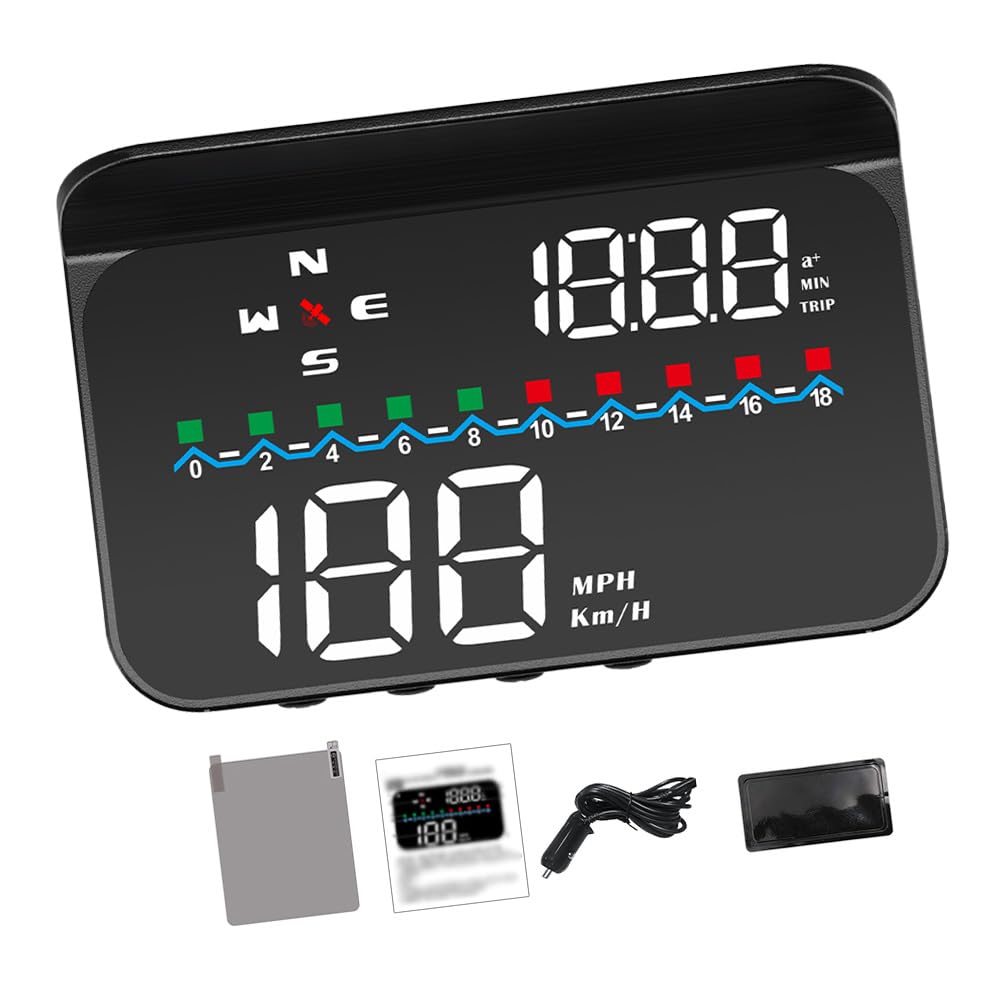 M19 Heads Up Display for Cars, GPS Digital Speedometer with Speed MPH, Windshield Projection for All Vehicles