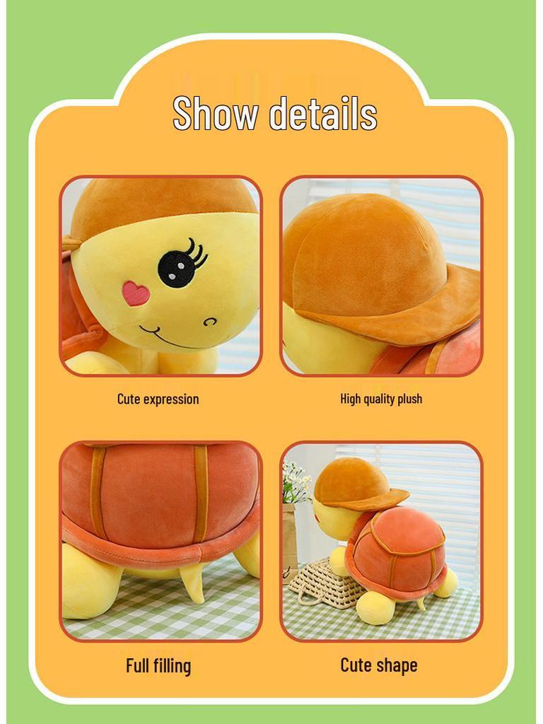 Adorável Tartaruga de Pelúcia com Capuz Almofada Presente