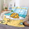 Kawaii Sanrio Gudetama Printed Blanket for Home Travel Soft and Comfortable Blanket for Adults and Children Cartoon Warm Blanket