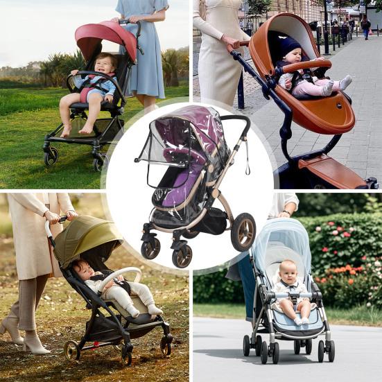 Stroller Rain Cover Waterproof Windproof Breathable Dust Snow Rain Protection Stroller Travel