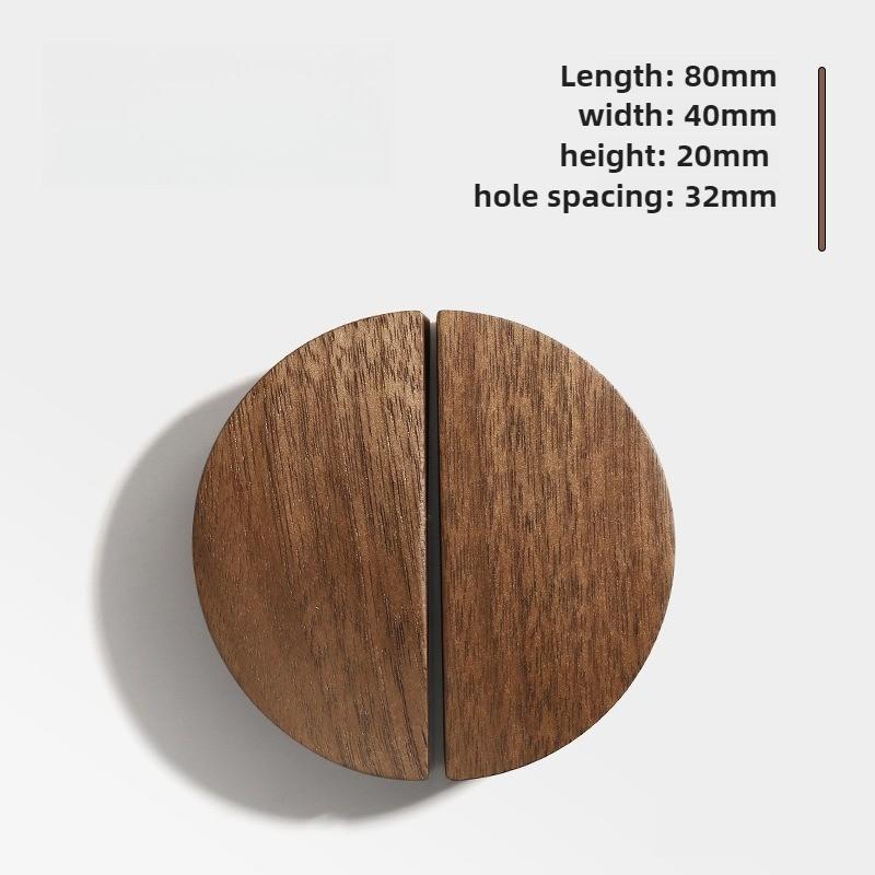 

2pcs Cabinet Door Handle Log Drawer Handle Nordic Style Simple Wardrobe Cabinet Shoe Cabinet Solid Wood Round Cabinet Handle