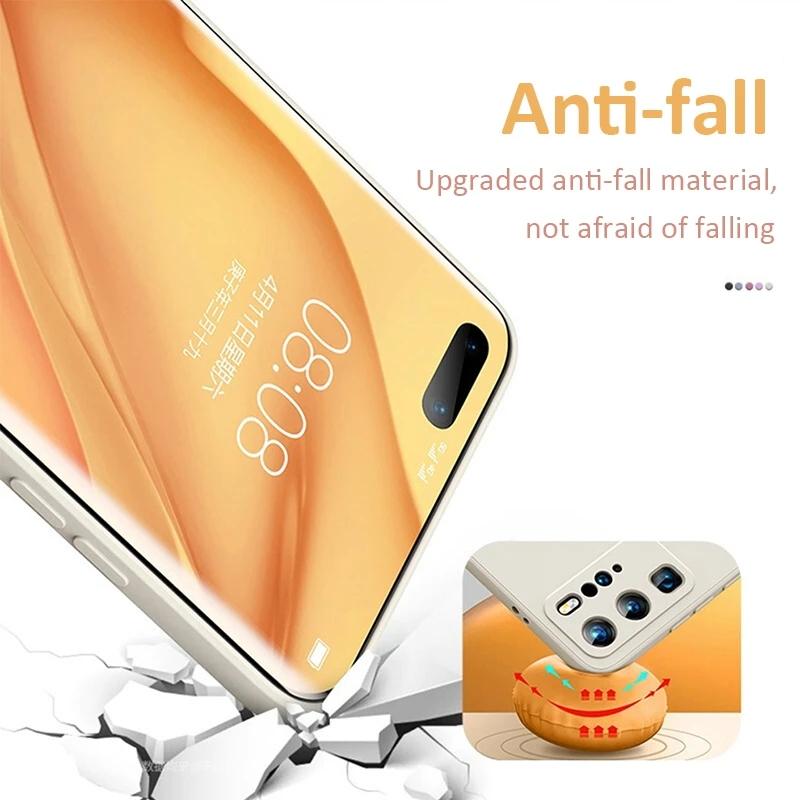 Soft Square Liquid Silicone Phone Case For Huawei Honor 80 70 60 50 Pro SE Cover
