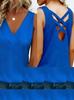 European and American Plus Size Women's Solid Color Summer Vest with Back Cross Straps
