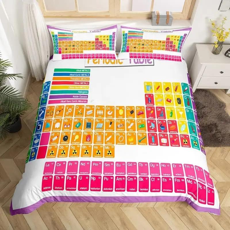 Periodic Table Of Elements Duvet Cover Twin Queen Science Theme Bedding Set For Chemistry Lovers Teens Kids Back To School Gifts