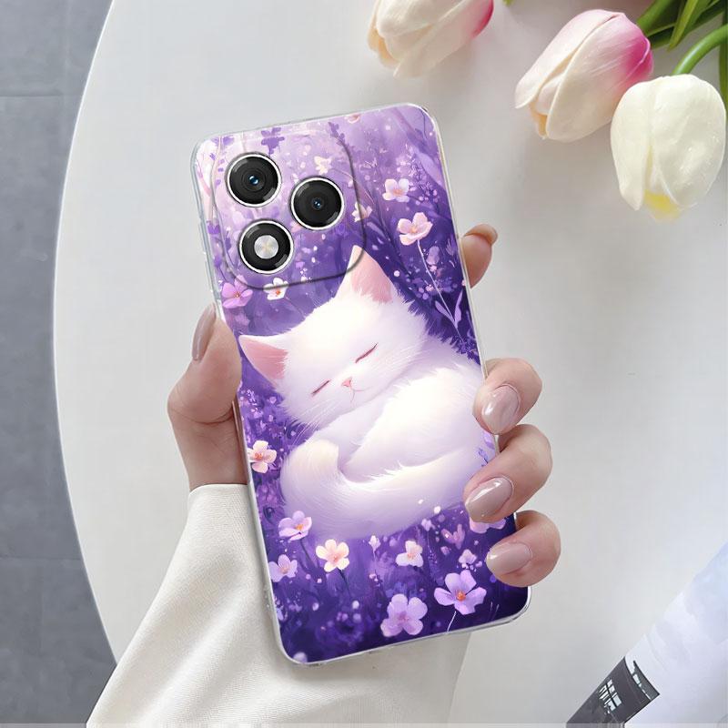 For Honor 400 Lite  Case Luxury Fashion Clear Phone Case For Honor 400 Pro Marble Flower Transparent Soft Silicone Protect Cover